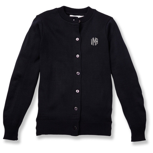 Crewneck Cardigan with embroidered logo [PA022-6000/VMI-NAVY]