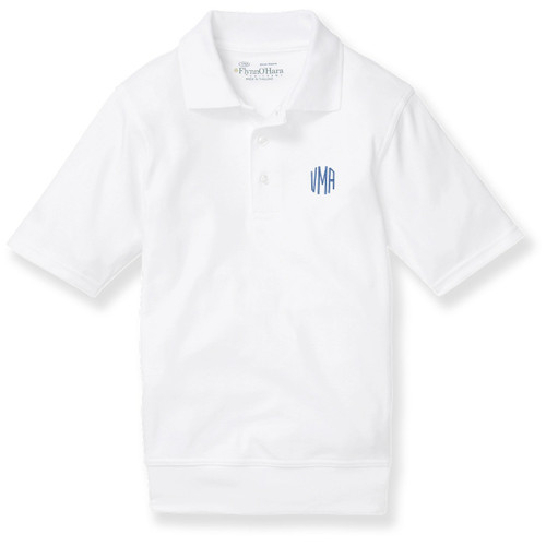 Short Sleeve Banded Bottom Polo Shirt with embroidered logo [PA022-9611/VMI-WHITE]