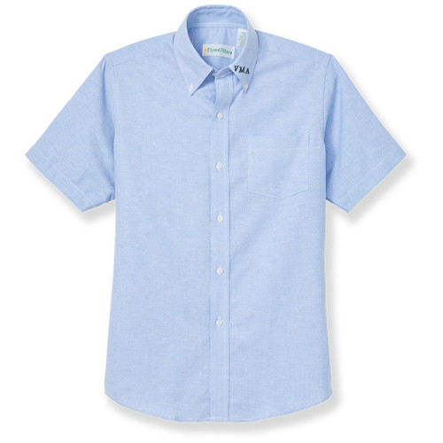 Short Sleeve Oxford Shirt with embroidered logo [PA153-OX-S VMM-BLUE]
