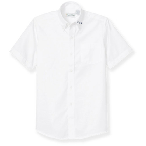 Short Sleeve Oxford Shirt with embroidered logo [PA153-OX-S VMM-WHITE]