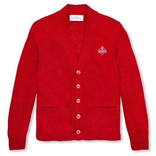 V-Neck Cardigan Sweater with embroidered logo [PA819-1001/SHH-LIPSTICK]