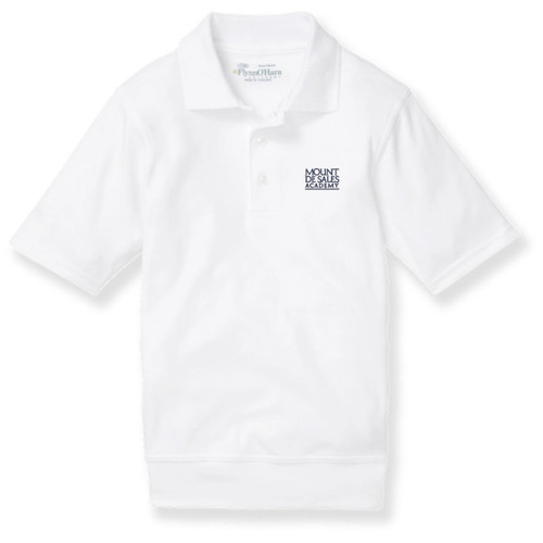 Short Sleeve Banded Bottom Polo Shirt with embroidered logo [MD052-9611/MDS-WHITE]