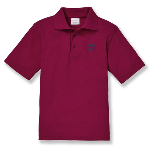 Short Sleeve Polo Shirt with embroidered logo [NC397-KNIT-SAC-CARDINAL]