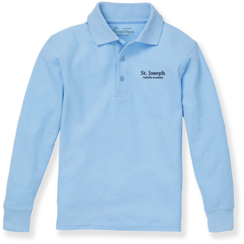 Long Sleeve Polo Shirt with embroidered logo [NY209-KNIT/SJA-BLUE]