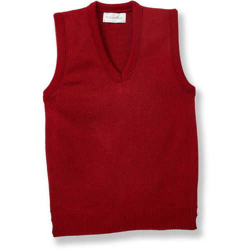 V-Neck Sweater Vest with embroidered logo [VA017-6600/HFD-PR RED]