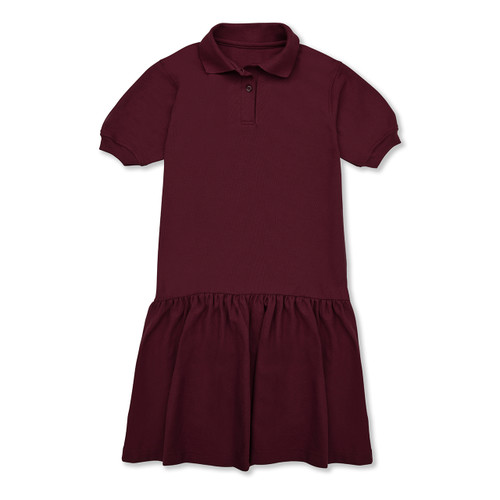 Short Sleeve Jersey Knit Dress with embroidered logo [MD319-7737-MAROON]