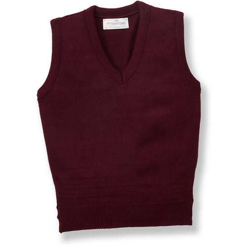 V-Neck Sweater Vest with embroidered logo [FL014-6600/WHP-WINE]