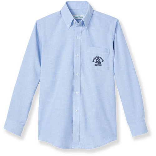 Long Sleeve Oxford Shirt with embroidered logo [TX051-OX-L UDS-BLUE]