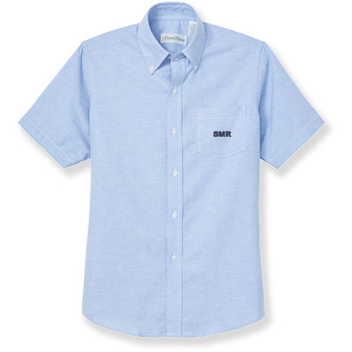 Short Sleeve Oxford Shirt with embroidered logo [MD250-OX-S MR-BLUE]
