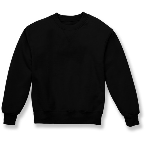 Heavyweight Crewneck Sweatshirt with heat transferred logo [PA348-862-BLACK]