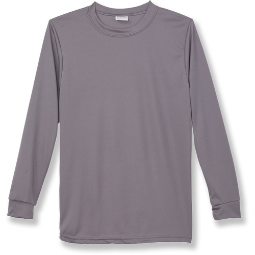 Long Sleeve Wicking T-Shirt with heat transferred logo [PA676-788-GRAPHITE]