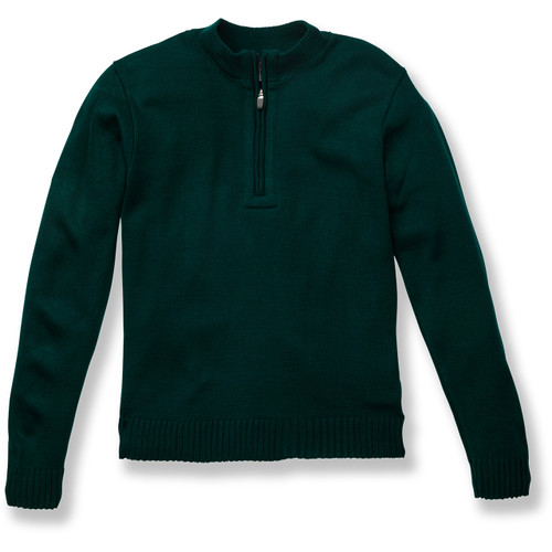 1/4 Zip Pullover Sweater with embroidered logo [PA079-6556-GREEN]