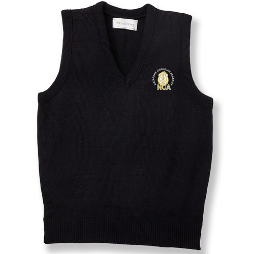 V-Neck Sweater Vest with heat transferred logo [TX106-6600/NAZ-NAVY]