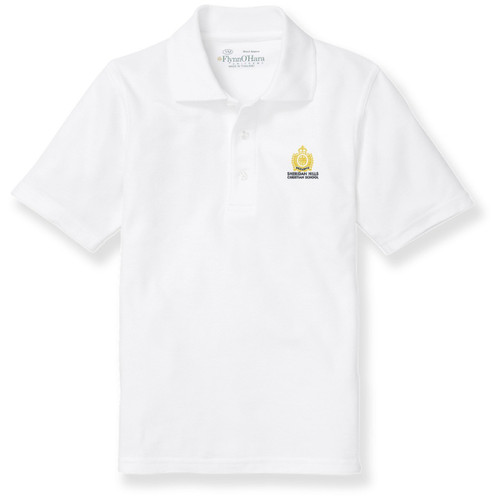 Short Sleeve Polo Shirt with embroidered logo [FL059-KNIT-SCF-WHITE]
