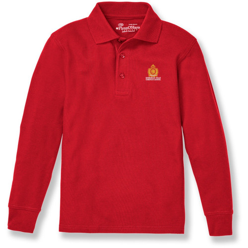 Long Sleeve Polo Shirt with embroidered logo [FL059-KNIT/SCF-RED]