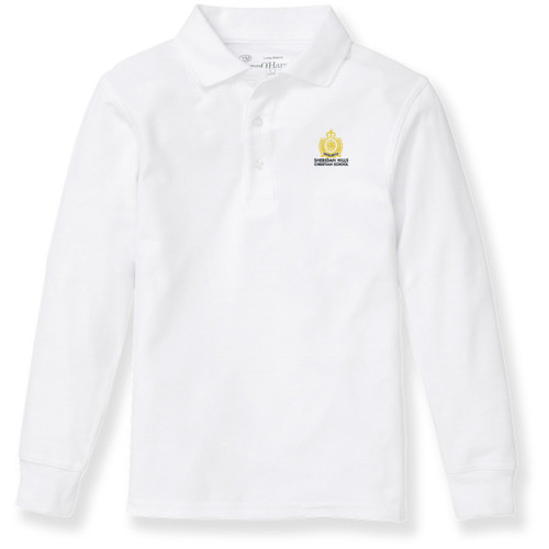 Long Sleeve Polo Shirt with embroidered logo [FL059-KNIT/SCF-WHITE]
