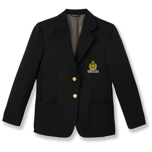 Girls' Polyester Blazer with embroidered logo [FL059-2000/SCF-BLACK]