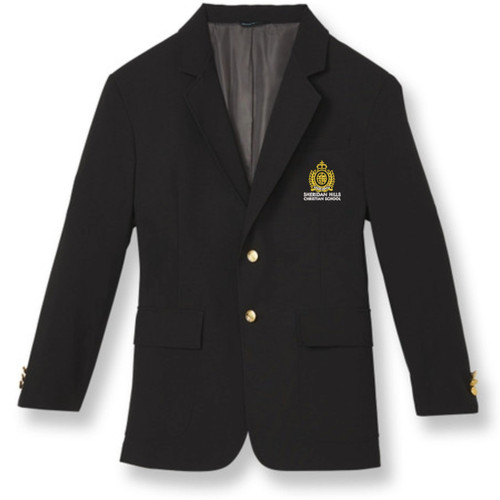 Adult Polyester Blazer with embroidered logo [FL059-MENS/SCF-BLACK]