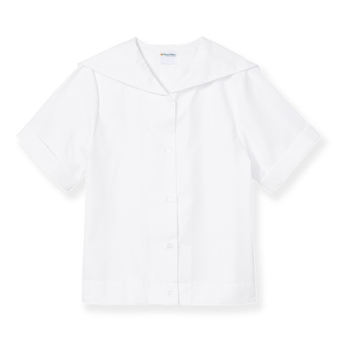 Middy Blouse with heat transferred logo [TX036-5522-WHITE]