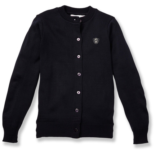 Crewneck Cardigan with embroidered logo [TX037-6000/SIM-NAVY]