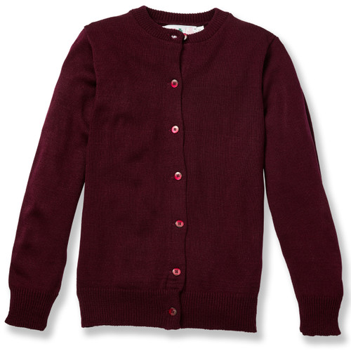 Crewneck Cardigan with embroidered logo [GA038-6000-WINE]