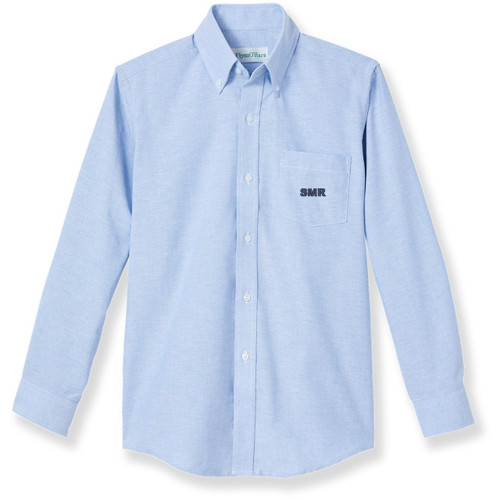 Long Sleeve Oxford Blouse with embroidered logo [MD250-OX/L MR-BLUE]