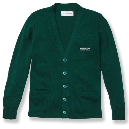 V-Neck Cardigan Sweater with embroidered logo [NJ219-1001/NSA-GREEN]