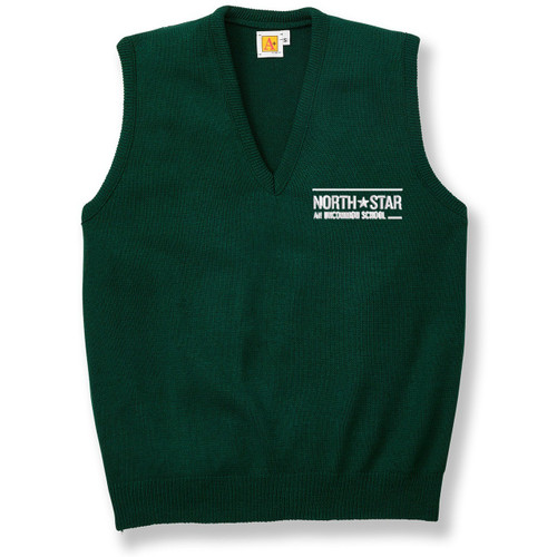 V-Neck Sweater Vest with embroidered logo [NJ219-6600/NSA-GREEN]