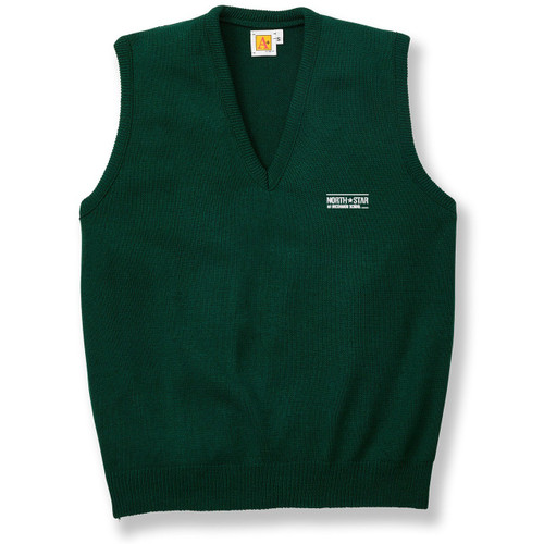 V-Neck Sweater Vest with embroidered logo [NJ219-6600/NSA-GREEN]