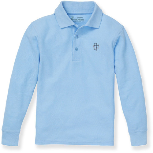 Long Sleeve Polo Shirt with embroidered logo [TX017-KNIT/HFA-BLUE]
