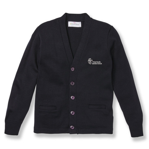 V-Neck Cardigan Sweater with embroidered logo [TX017-1001/HFA-NAVY]