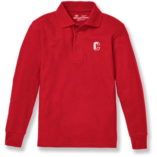Long Sleeve Polo Shirt with embroidered logo [PA514-KNIT/CRA-RED]