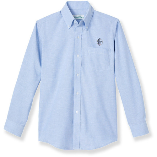 Long Sleeve Oxford Shirt with embroidered logo [TX017-OX-L HFA-BLUE]