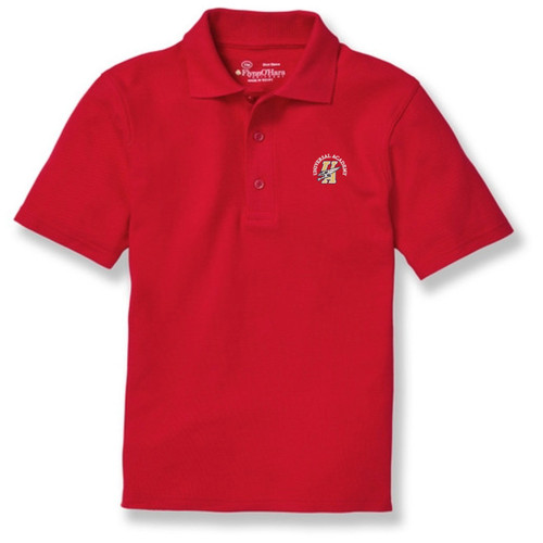 Short Sleeve Polo Shirt with embroidered logo [TX023-KNIT-UAT-RED]