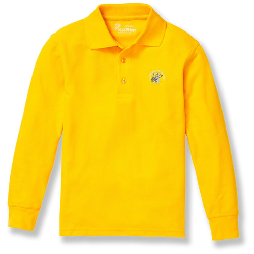 Long Sleeve Polo Shirt with embroidered logo [TX023-KNIT/UAT-GOLD]