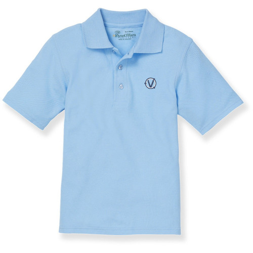 Short Sleeve Polo Shirt with embroidered logo [NY536-KNIT-VCP-BLUE]