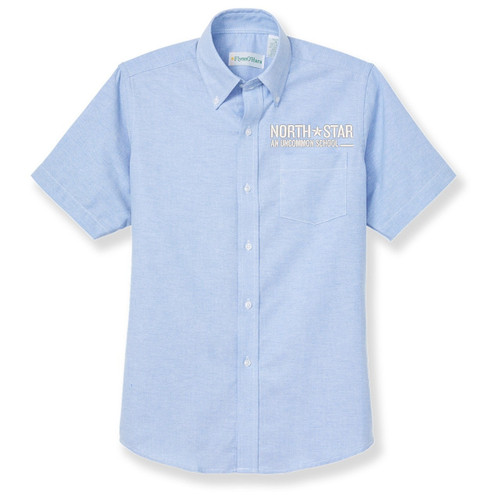 Short Sleeve Oxford Shirt with embroidered logo [NJ184-OX-S NSA-BLUE]