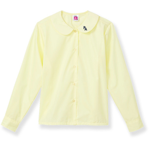 Long Sleeve Peterpan Collar Blouse with embroidered logo [FL064-351/PLA-YELLOW]