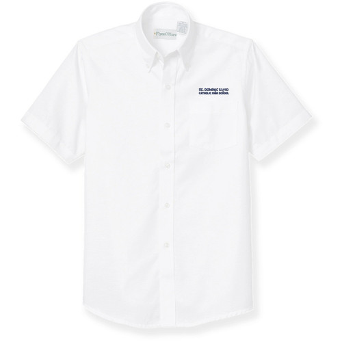 Short Sleeve Oxford Shirt with embroidered logo [TX018-OX-S DSC-WHITE]