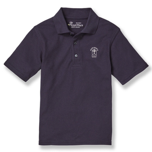 Short Sleeve Polo Shirt with embroidered logo [VA294-KNIT-MRV-DK NAVY]
