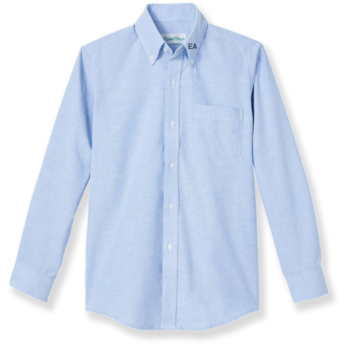 Long Sleeve Oxford Blouse with embroidered logo [PA607-OX/L NEP-BLUE]