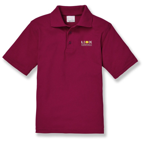 Short Sleeve Polo Shirt with embroidered logo [NJ020-KNIT-LCS-CARDINAL]