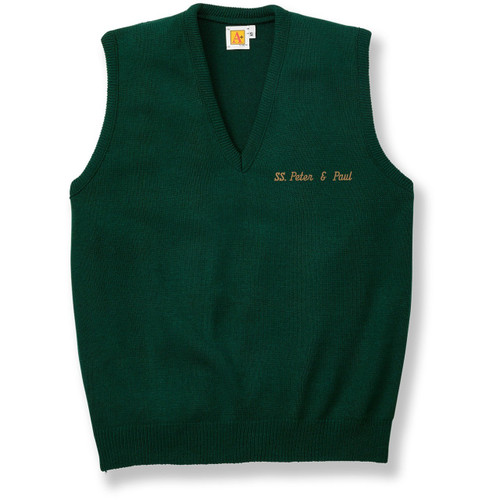 V-Neck Sweater Vest with embroidered logo [PA493-6600/PWC-GREEN]