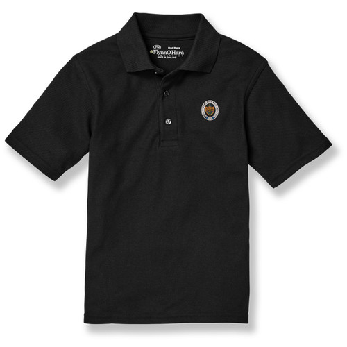 Short Sleeve Polo Shirt with embroidered logo [PA774-KNIT-CAE-BLACK]