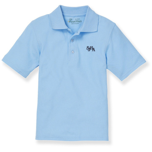 Short Sleeve Polo Shirt with embroidered logo [NY671-KNIT-JHG-BLUE]