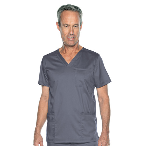 Men's Proflex V-Neck Top with embroidered logo [MD156-4253-STEEL]