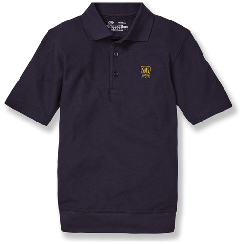 Short Sleeve Banded Bottom Polo Shirt with embroidered logo [NC013-9711/MIC-DK NAVY]