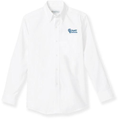 Long Sleeve Oxford Shirt with embroidered logo [PA204-OX-L MCP-WHITE]