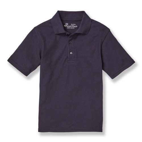 Short Sleeve Polo Shirt with heat transferred logo [WI006-KNIT-LWI-DK NAVY]