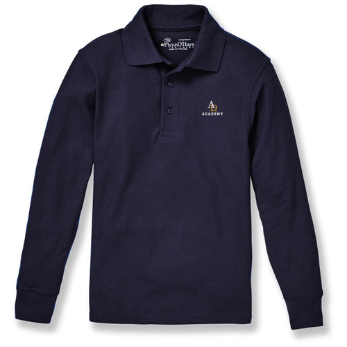 Long Sleeve Polo Shirt with embroidered logo [TX151-KNIT/AOA-DK NAVY]
